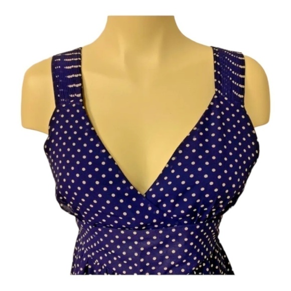 GAP Blue Polka Dot Crossover Dress Size Small - Picture 7 of 12